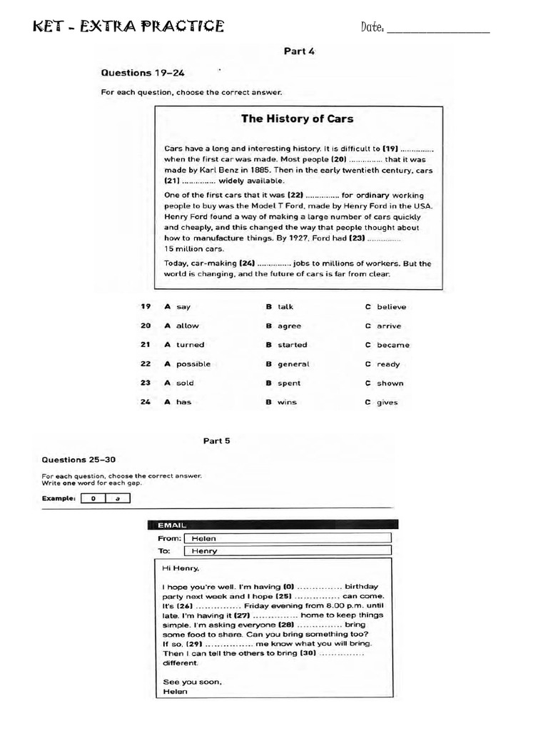 Coaching - Ket Practice | PDF