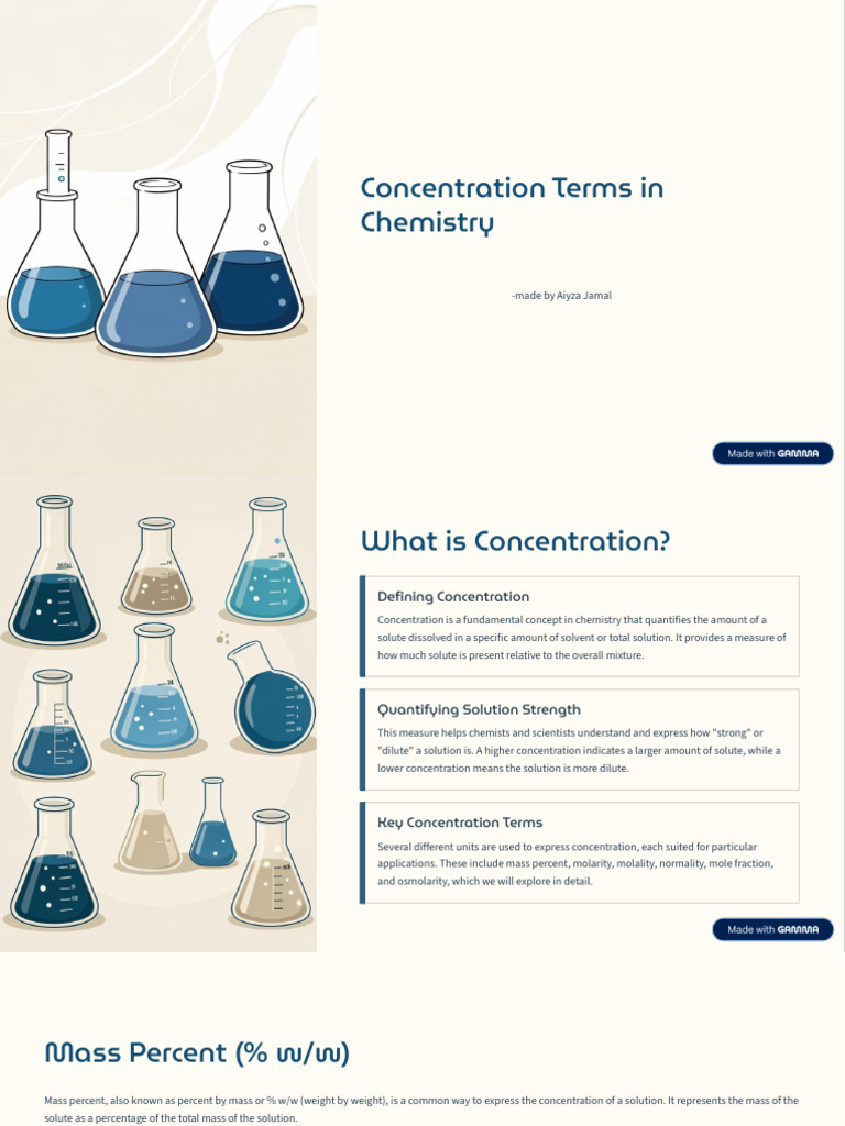 Concentration Terms in Chemistry | PDF | Mass Concentration (Chemistry ...