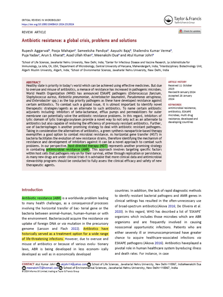 Antibiotic Resistance PDF | PDF | Antimicrobial Resistance | Drug ...