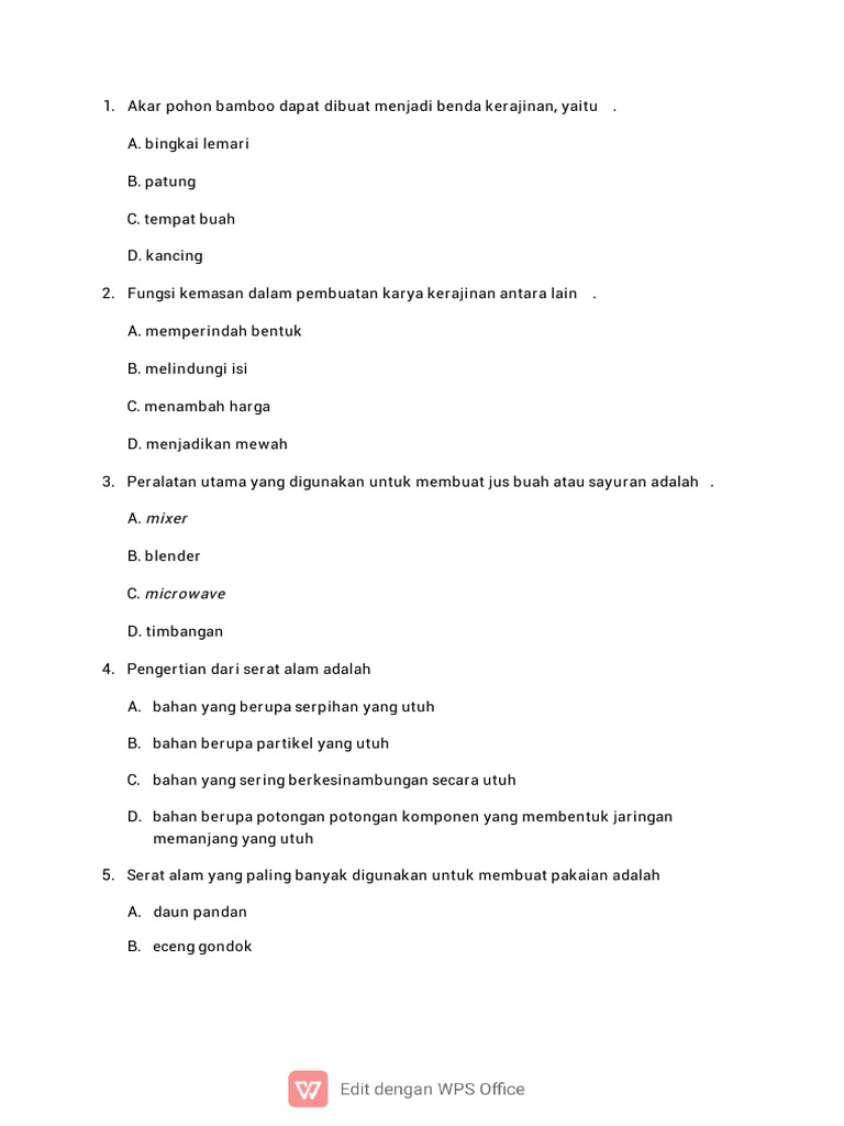 Latihan Soal US 9 | PDF