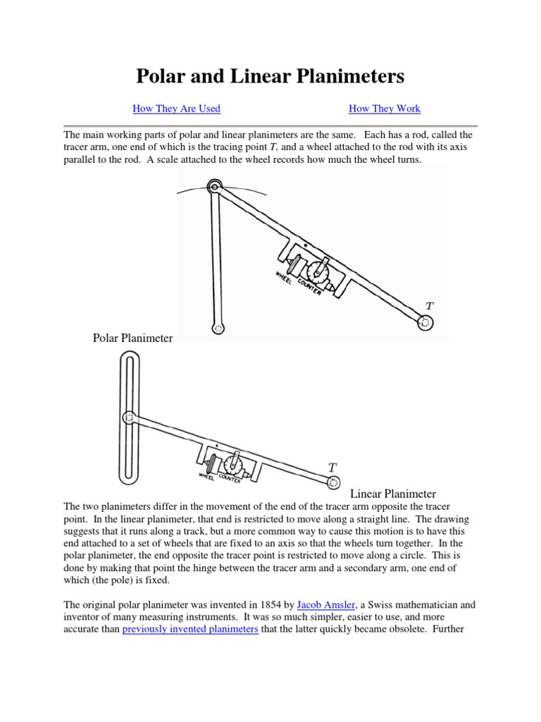 Polar and Linear Planimeters PDF Geometry Teaching Mathematics