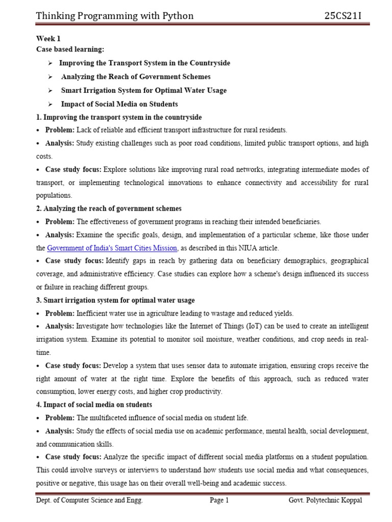 Thinking Programming With Python Lab Manual - GPT Koppal 137-1 | PDF ...