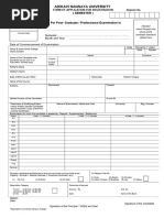 PPU Semester-1 Exam Registration Form | PDF