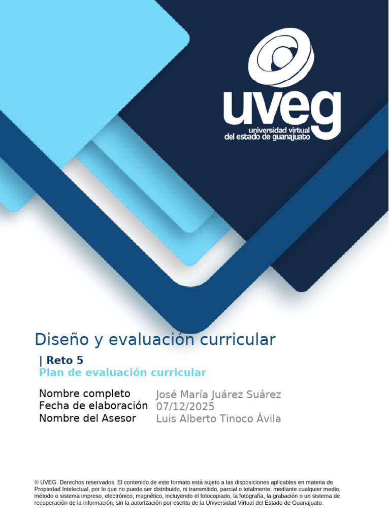 Juarez Suarez_R5_ Plan de evaluación curricular | PDF | Plan de ...