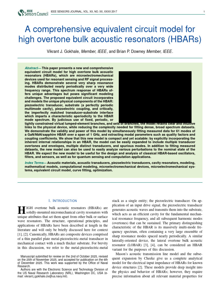 A Comprehensive Equivalent Circuit Model For High Overtone Bulk ...