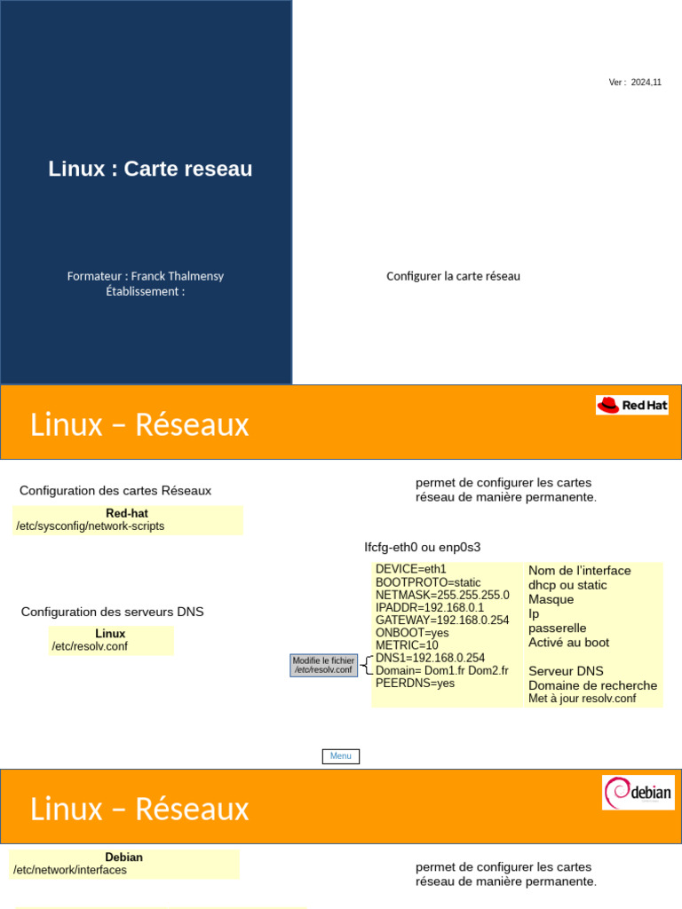 MODULE Linux CRT Reseaux | PDF | Adresse IP | Réseau informatique