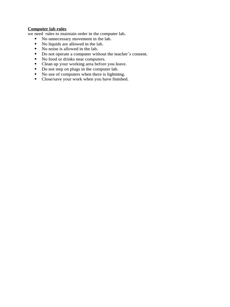 Computer Rules | PDF