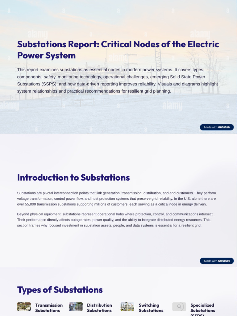 Substations Report Critical Nodes of The Electric Power System | PDF ...