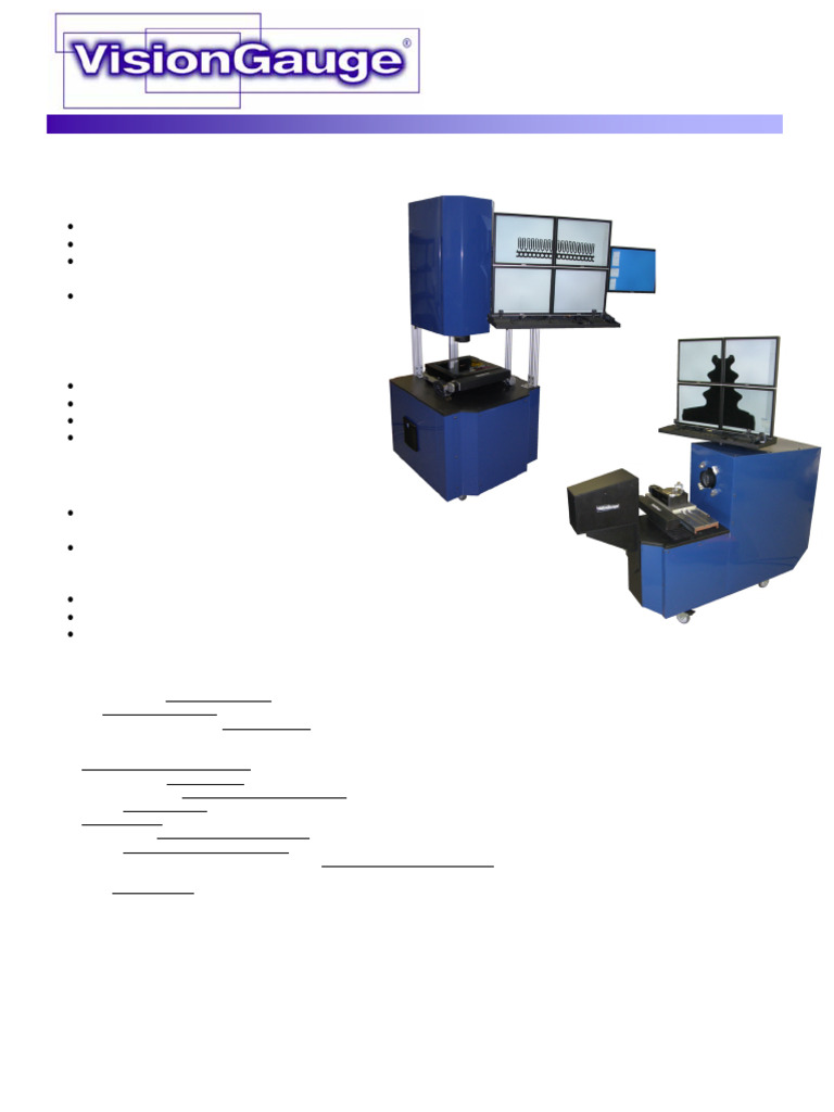 Visiongauge Digital Optical Comparator 500 Series Overview | PDF ...