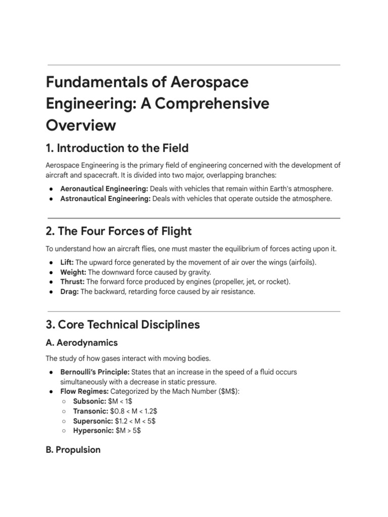 Aerospace Engineering Study Notes | PDF | Flight Control Surfaces ...