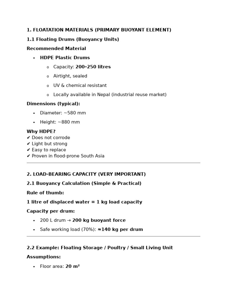 Floating House | PDF | Deck (Ship) | Buoyancy