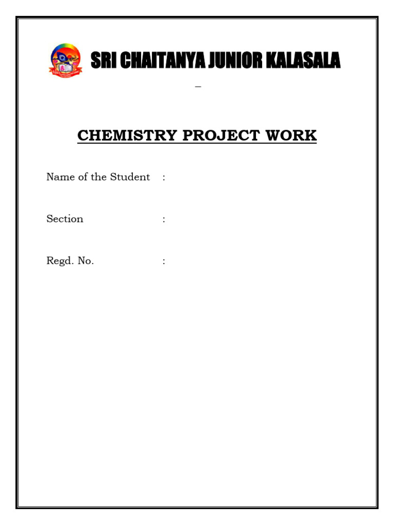 Chemistry Project Work | PDF