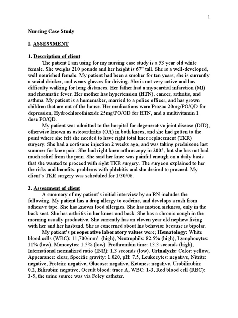 Nursing Case Study Hypertension Surgery