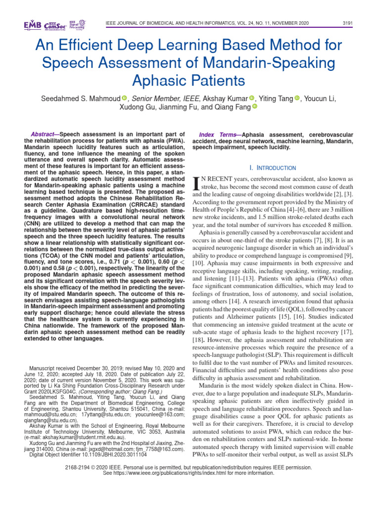 An Efficient Deep Learning Based Method For Speech Assessment of ...