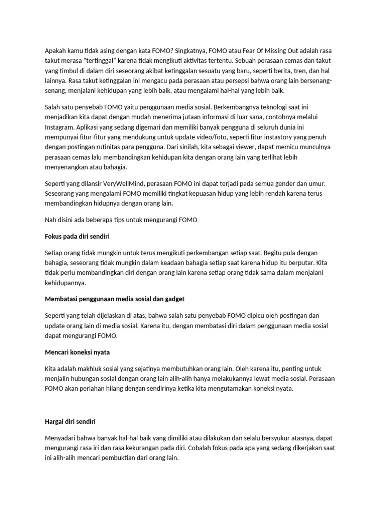Materi FOMO | PDF