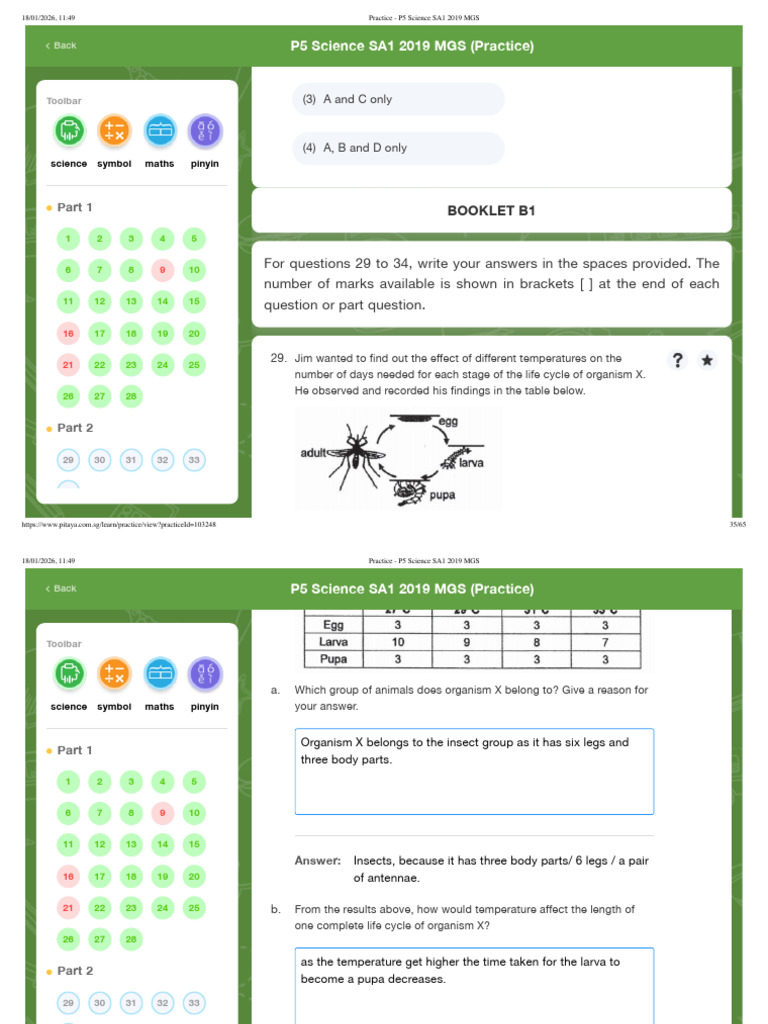 Practice - P5 Science SA1 2019 MGS-partB | PDF | Fertilisation | Flowers