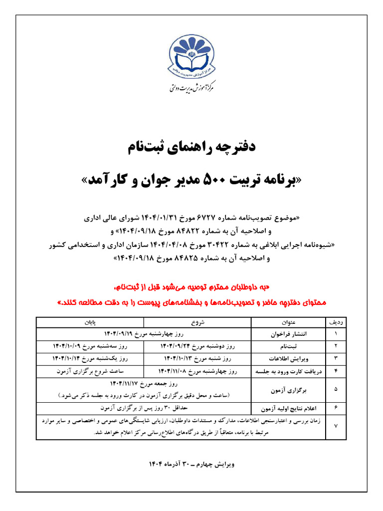 500 Modir Javan e Estekhdam 1404 | PDF