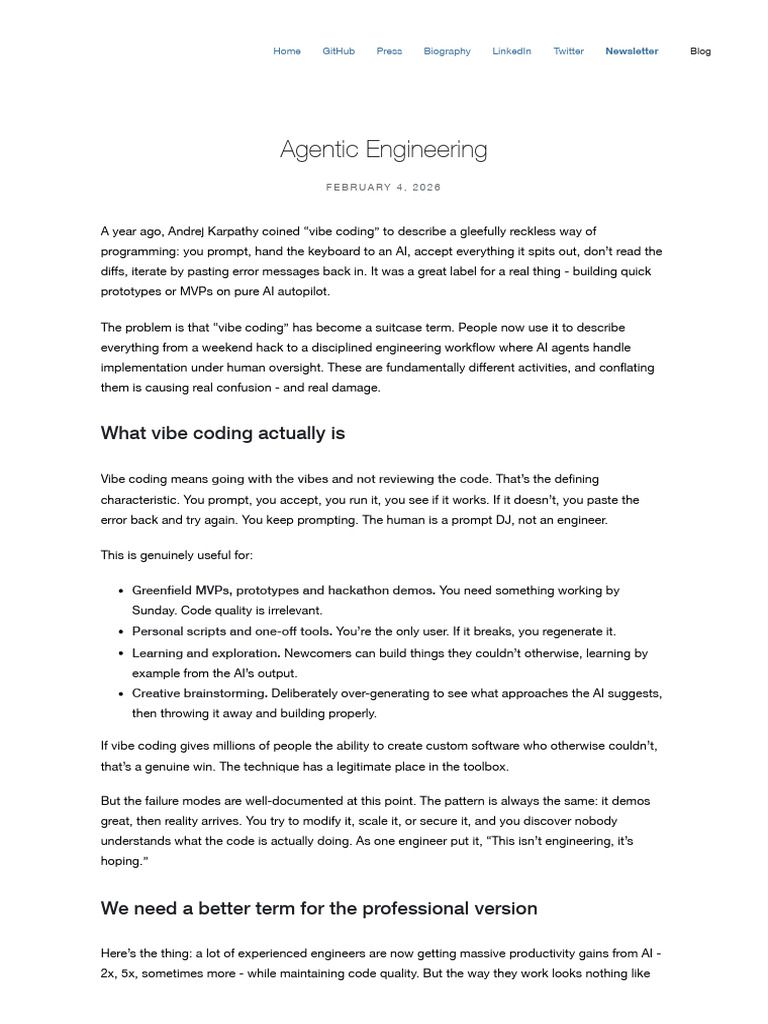 Agentic Engineering | PDF | Artificial Intelligence | Intelligence (AI ...