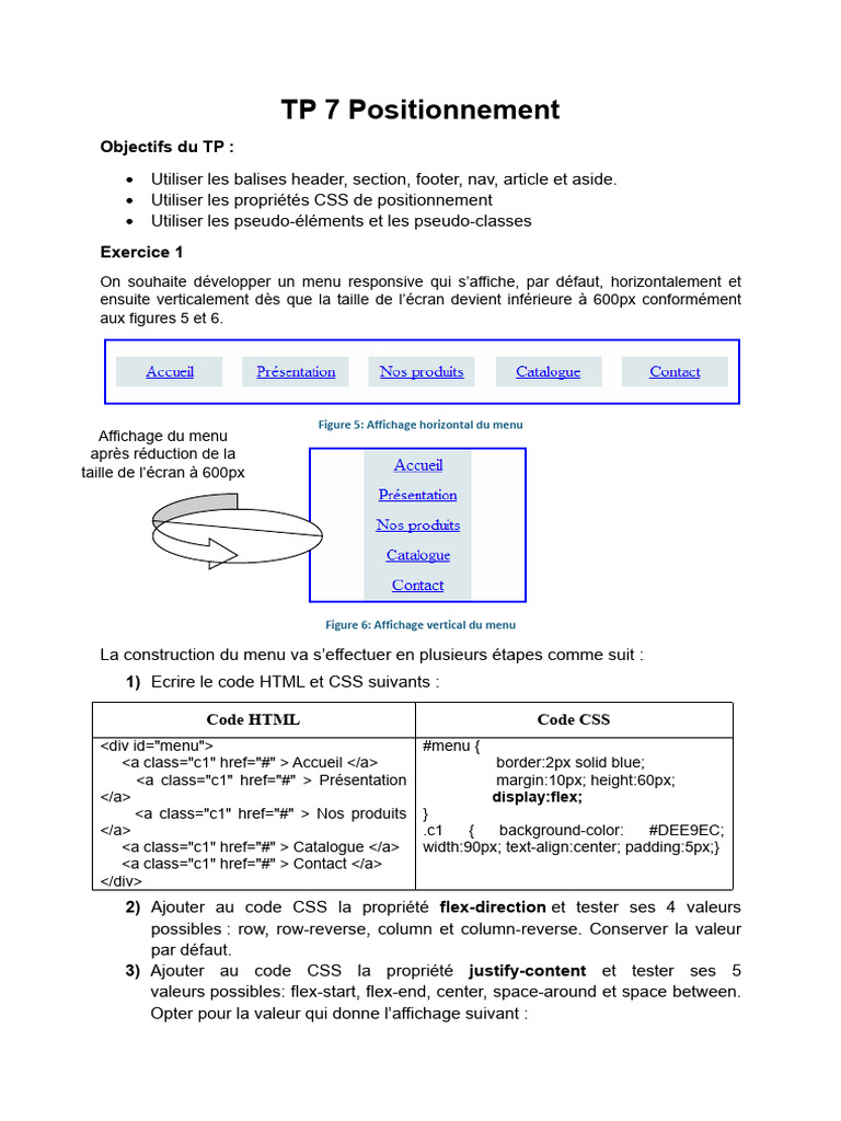 TP Positionnement | PDF | Élément HTML | Hypertexte