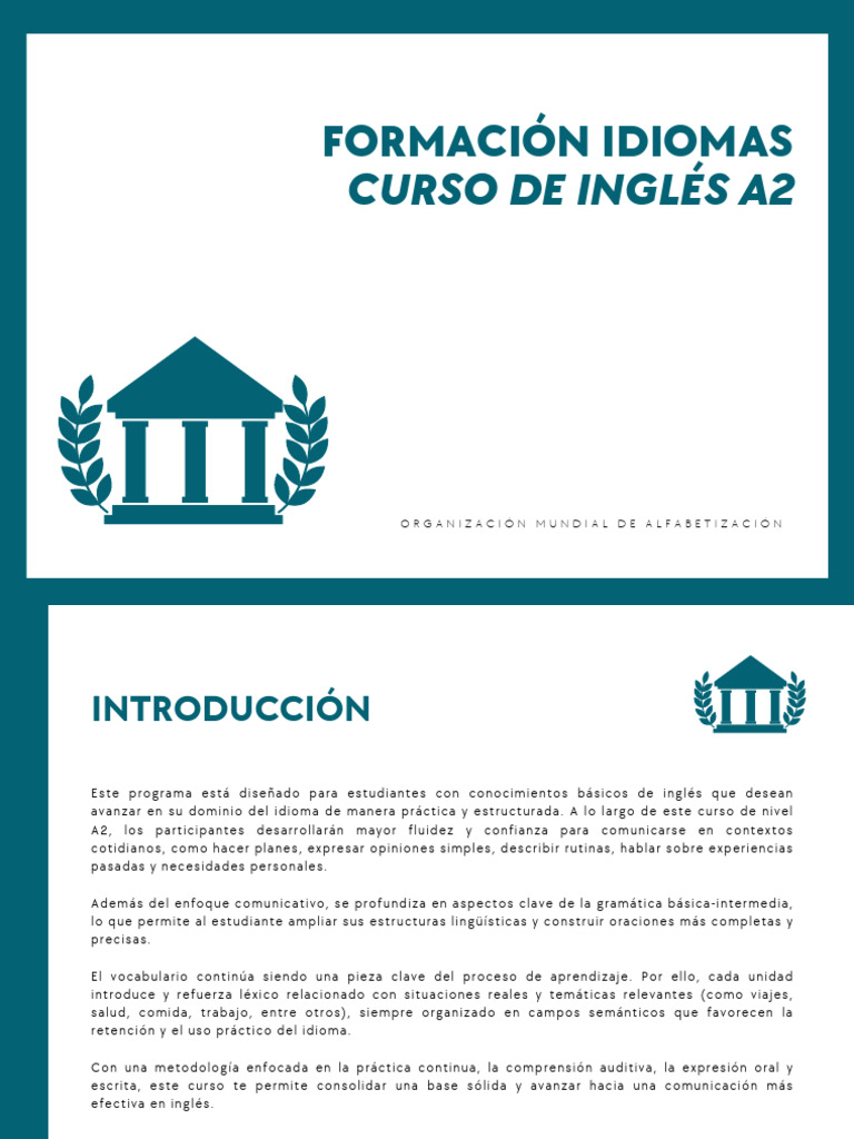67ff216bac4c337b6887c322Brochure de Curso de Ingles A2 ...