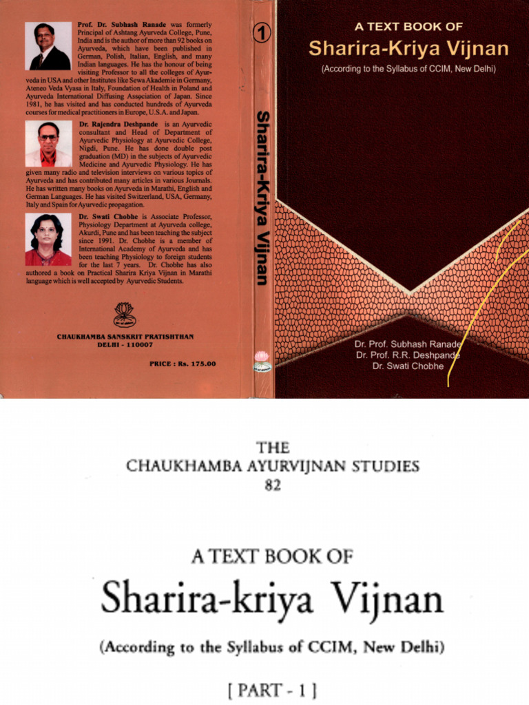 Kriya Sharir English Part 1 Ranade (AyuTech) | PDF