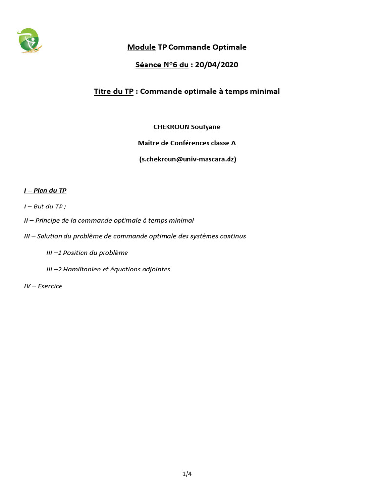 TP N°3 | PDF | Physique | Mathématiques appliqués