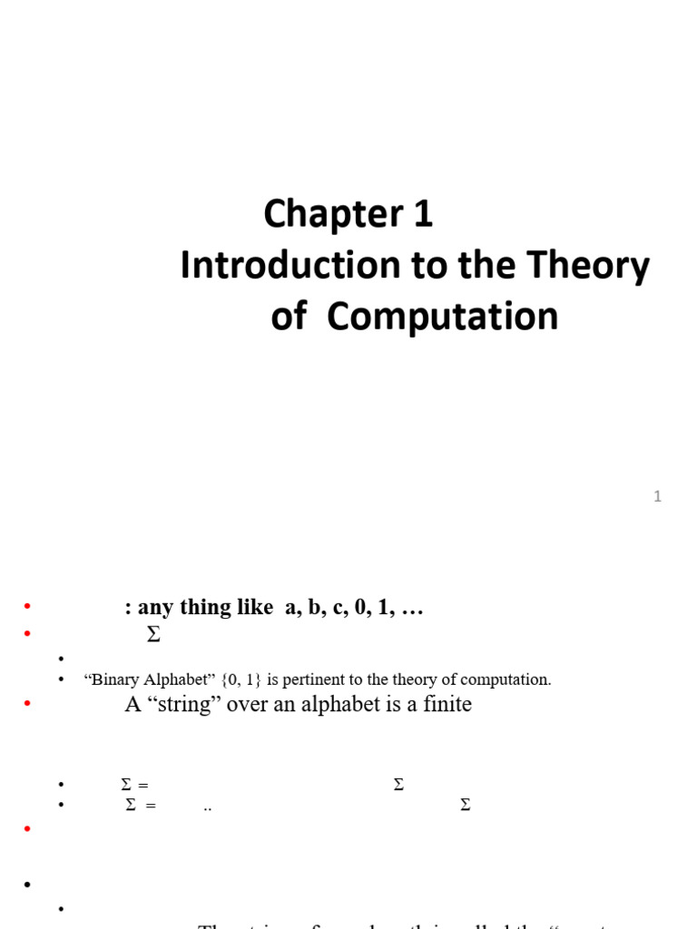 Chapter 1 Intro To The Theory of Computation - Part 1 | PDF | Automata ...