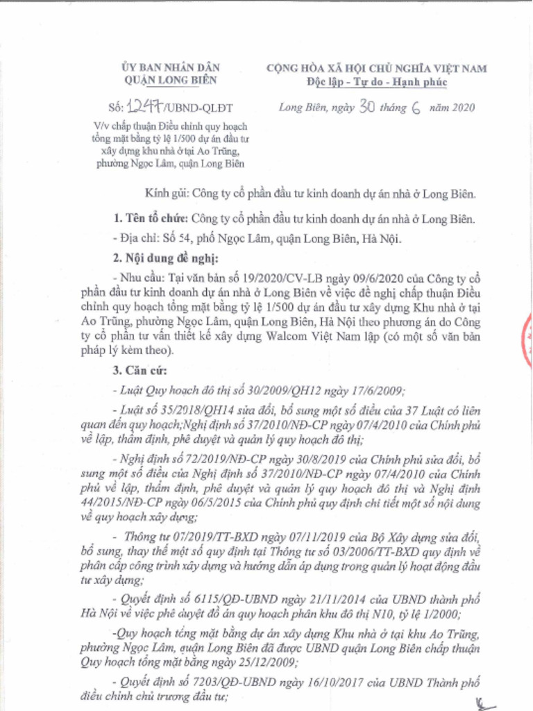 CV 1247 Phê Duyệt TMB 2020 | PDF
