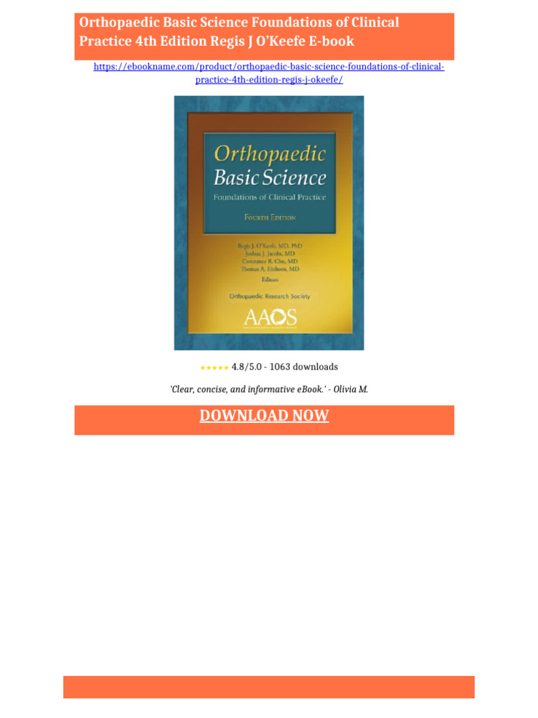 Orthopaedic Basic Science Foundations of Clinical Practice 4th Edition ...