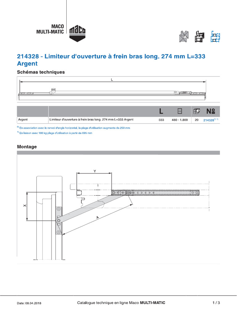 Fiche Technique Limiteur D'ouverture PDF — free download