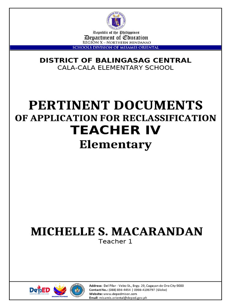 Cover Page Application For Reclassification | PDF