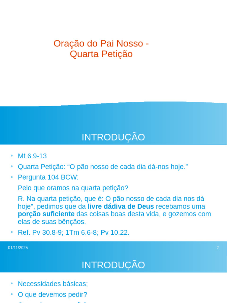 Oração Pai Nosso - Quarta Petição | PDF | Oração do Senhor | Deus