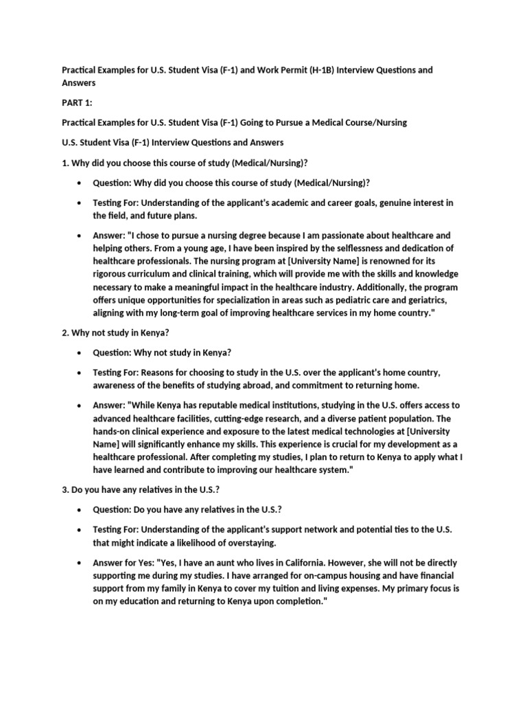 Practical Examples For U | PDF | H 1 B Visa | Health Care