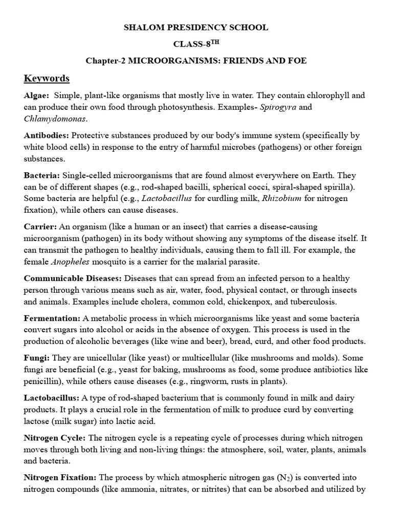 Microorganisms Notebook Work | PDF | Microorganism | Bacteria