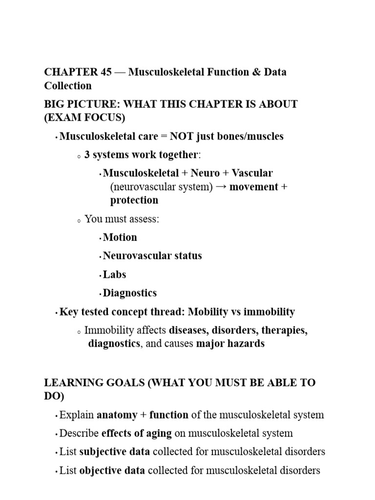 Chapter 45 Detailed Lecture | PDF | Anatomical Terms Of Motion | Bone