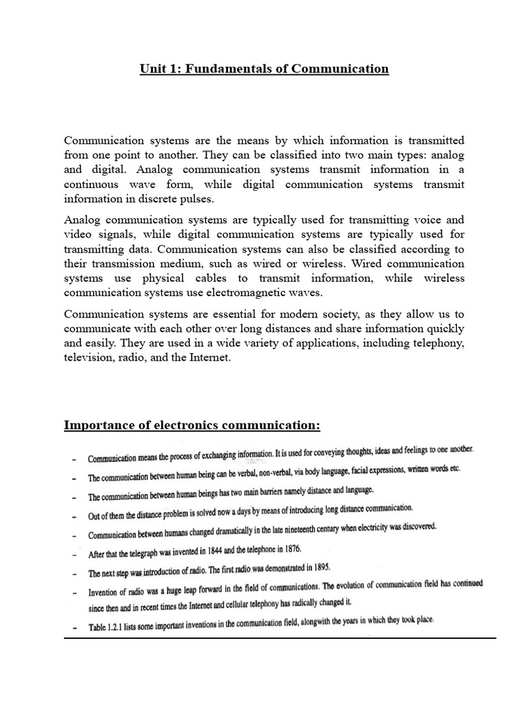Unit1-Principle of Communication Engineering | PDF | Communications ...