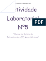 Síntese do Sulfato de Tetraminocobre(II) Mono-hidratado