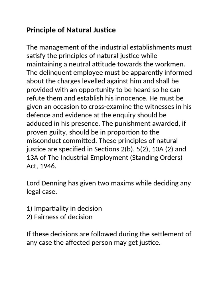 Principle of Natural Justice | PDF