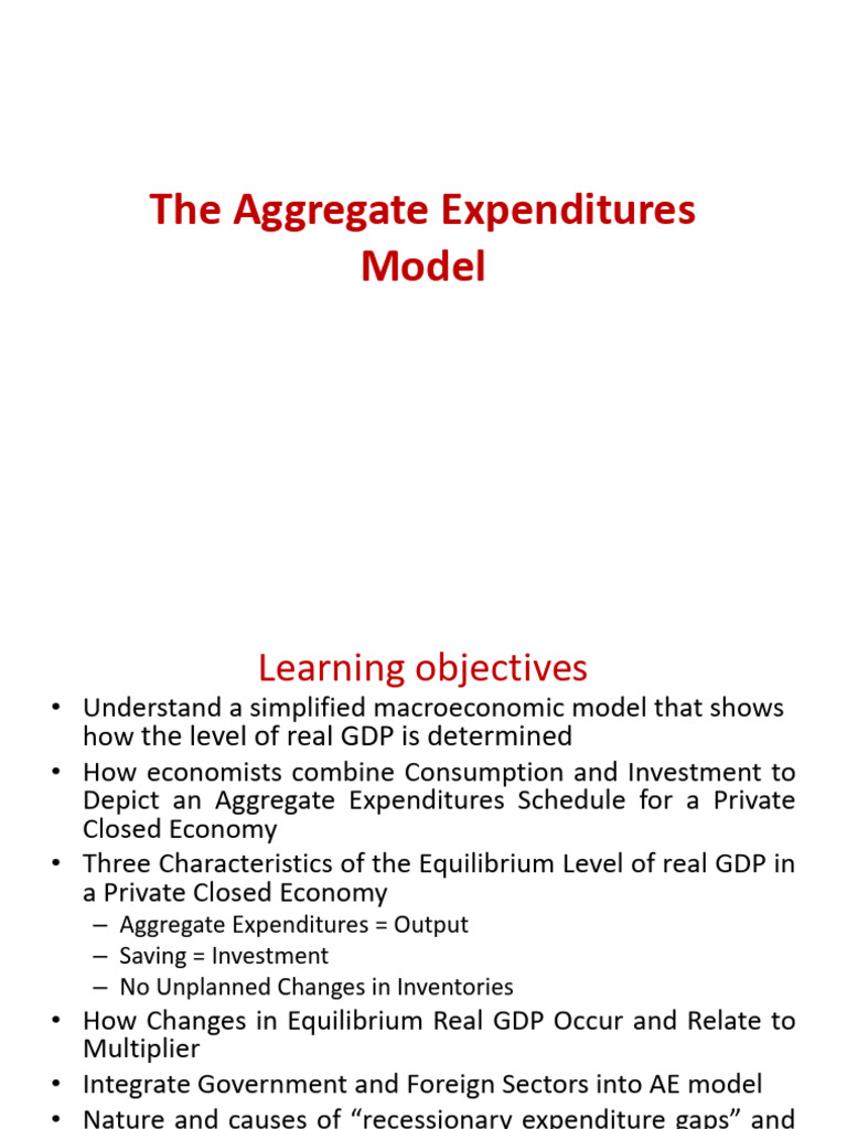 Lecture 3 - The Aggregate Expenditures Model | PDF | Gross Domestic ...