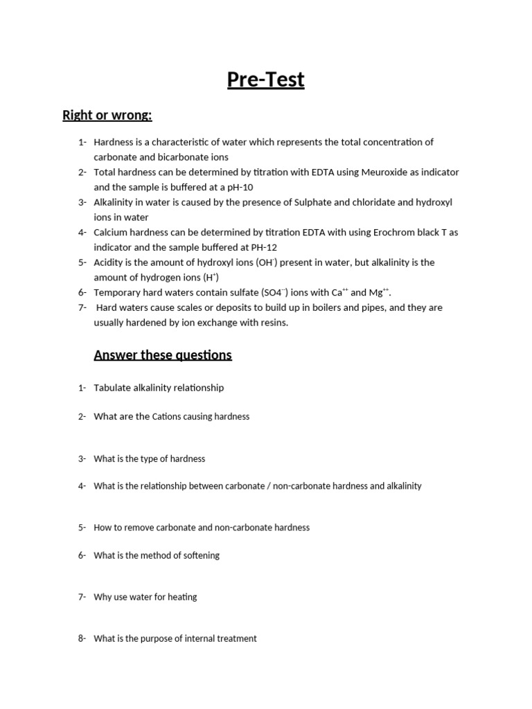 Pre Test | PDF
