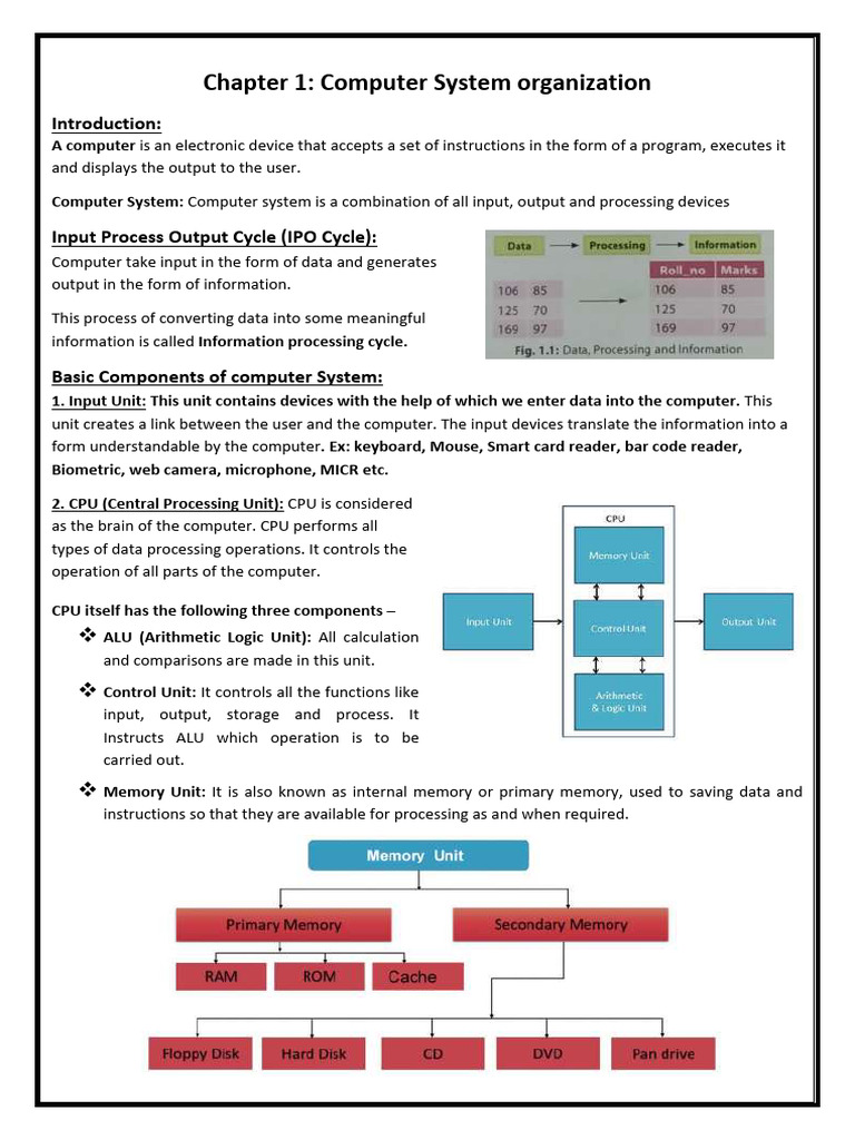 Full Chapter 1 Notes 25-26 | PDF | Computer Data Storage | Operating System