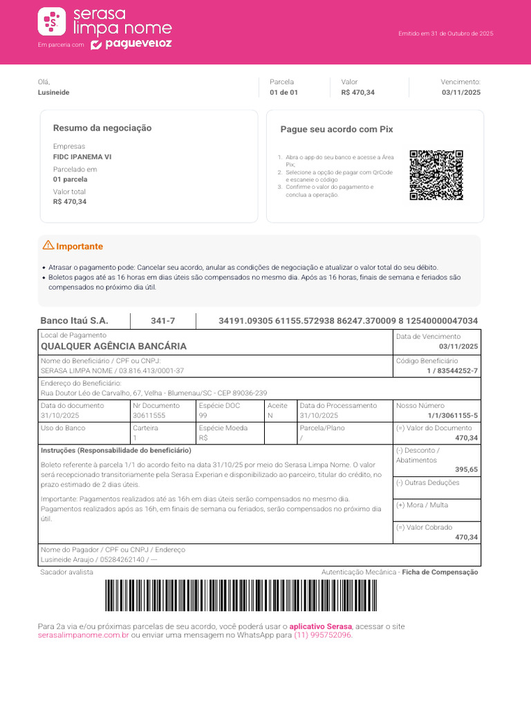 A753c94e Badf 47ce 9ffc E7005a3ae1c9 LNOBankslip | PDF | Bancos