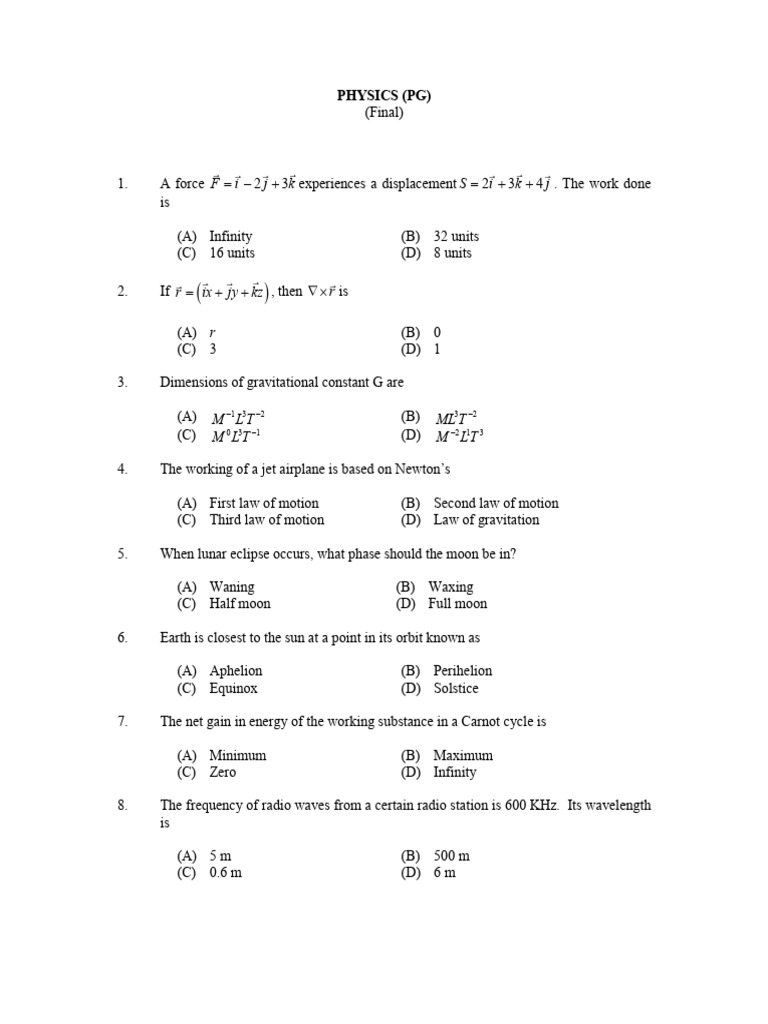 Physics Pg Final | PDF | Gases | Orbit