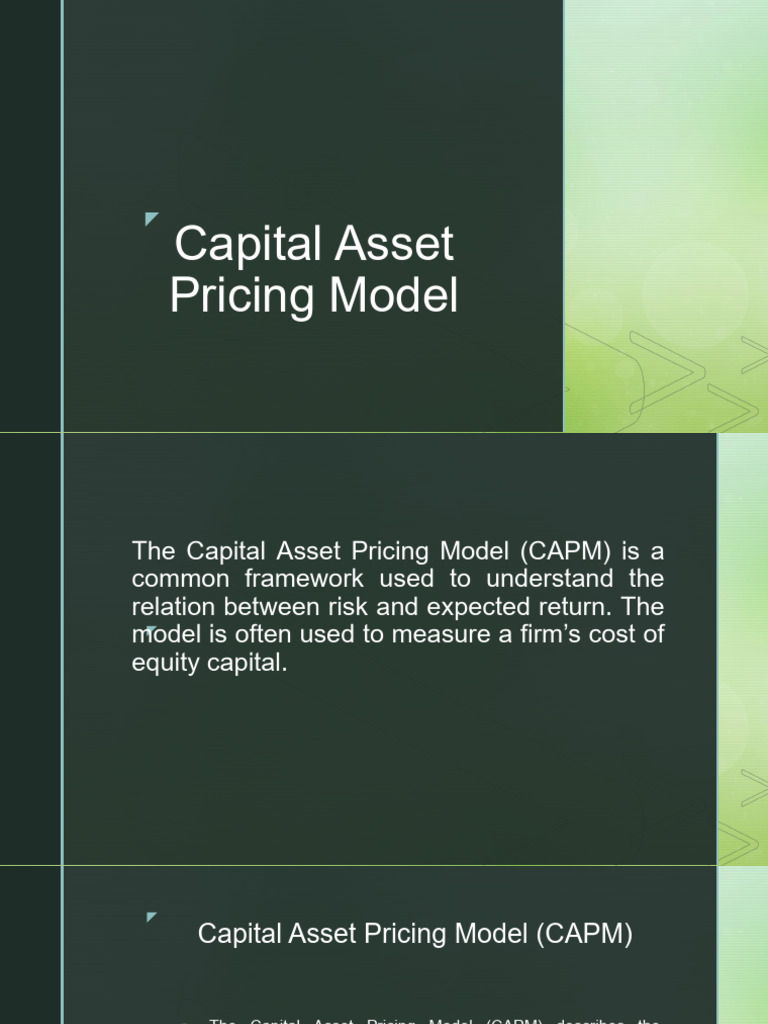 CAPM | PDF | Capital Asset Pricing Model | Beta (Finance)