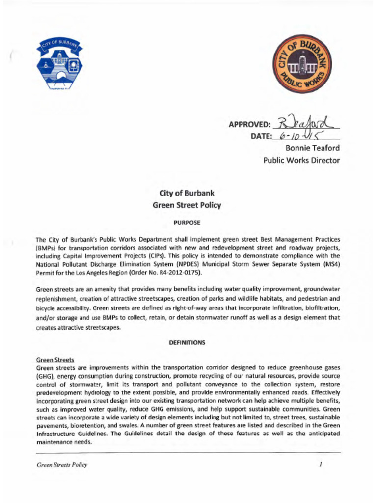 PW Green Street Policy Signed | PDF