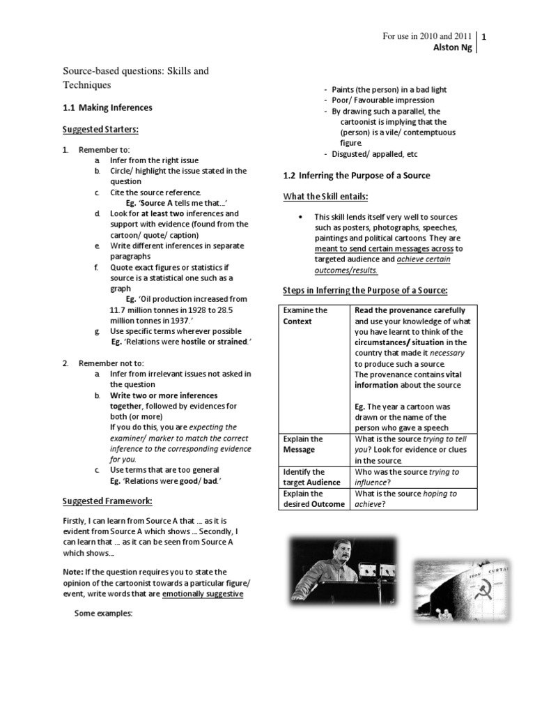 Source-Based Questions Skills and Structure PDF | PDF | Reliability ...