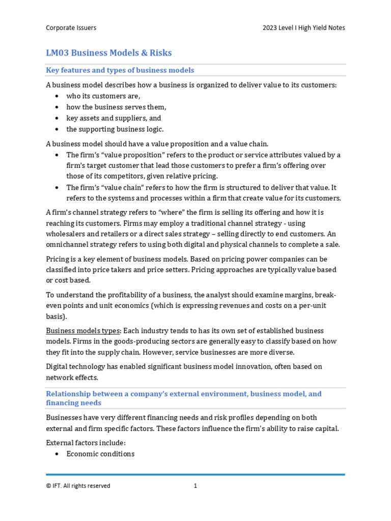 L1 CI03 High Yield Notes | PDF | Business Model | Leverage (Finance)