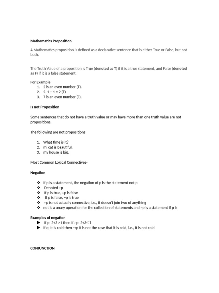 Mathematics Proposition | PDF