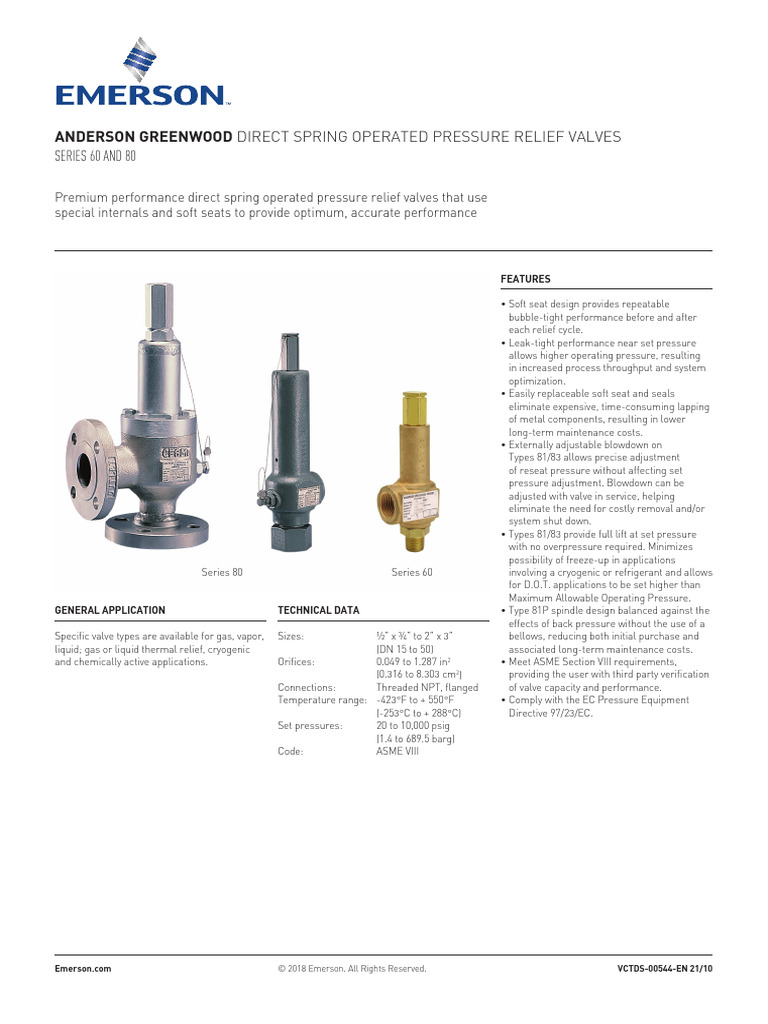 Series 60-80 Direct-Spring Operated - PSV Anderson Greenwood | PDF ...