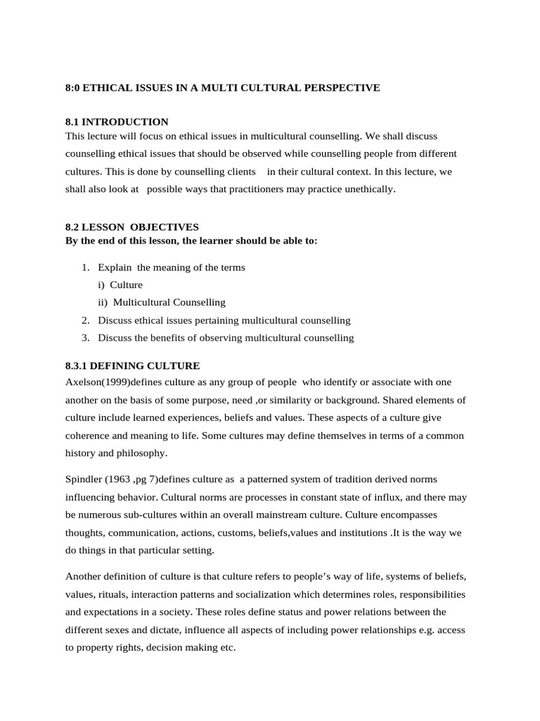 Multicultural Counseling and Ethics in Research | PDF | Psychotherapy ...
